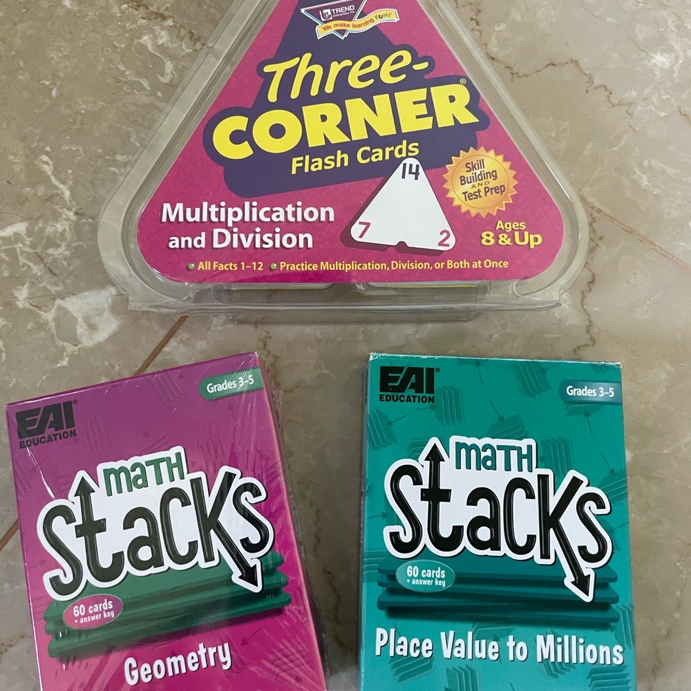 Math Stacks and Three-Corner Flash Cards Set